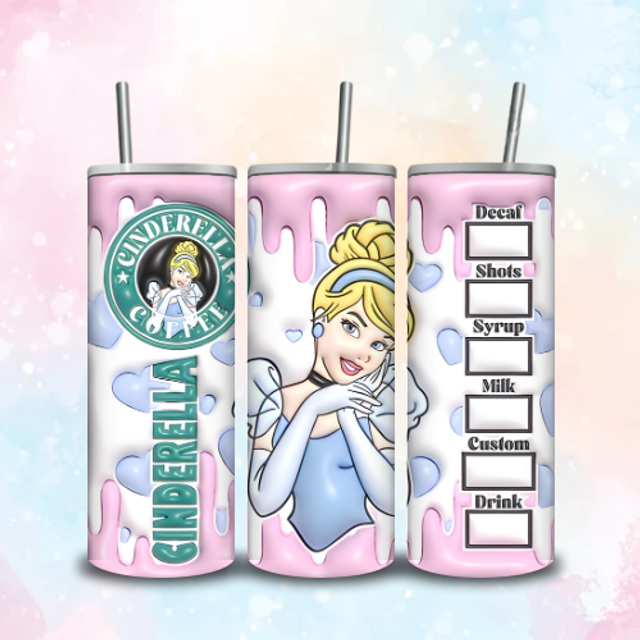 Tumbler Starbuck 3D Cendrillon