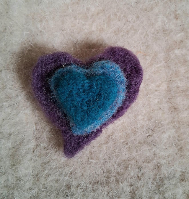 Needle Felt Heart Shaped Brooches