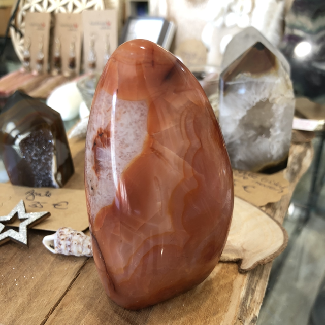 Cornaline agate rouge polie 