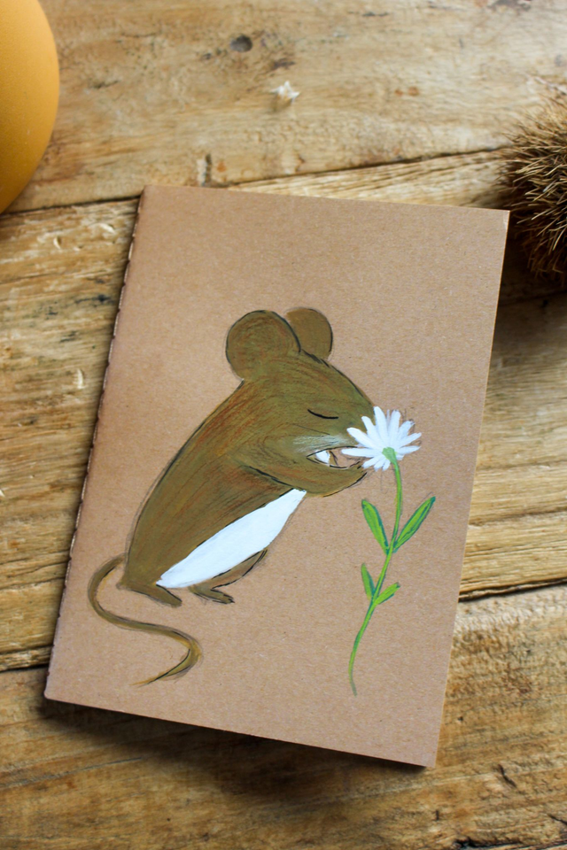 Petit carnet A6 couverture illustrée à la gouache L’odeur du printemps