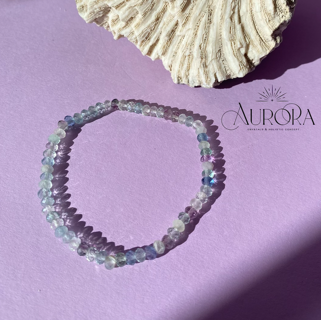 Regenbogen Fluorit Armband Facettiert 4mm 