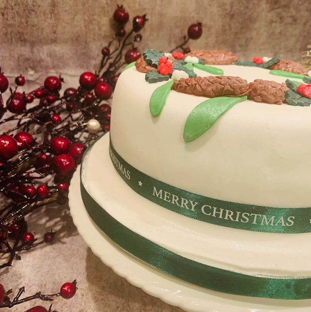 Rich Fruit Cake with icing &amp; Marzipan 