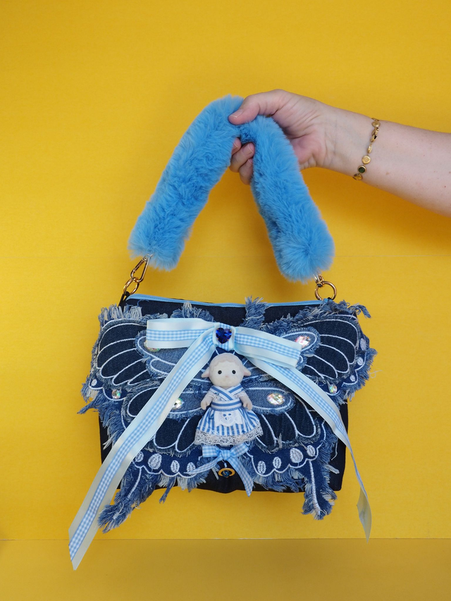 Chloe Sheep Denim Butterfly Mini Sweetheart Handbag