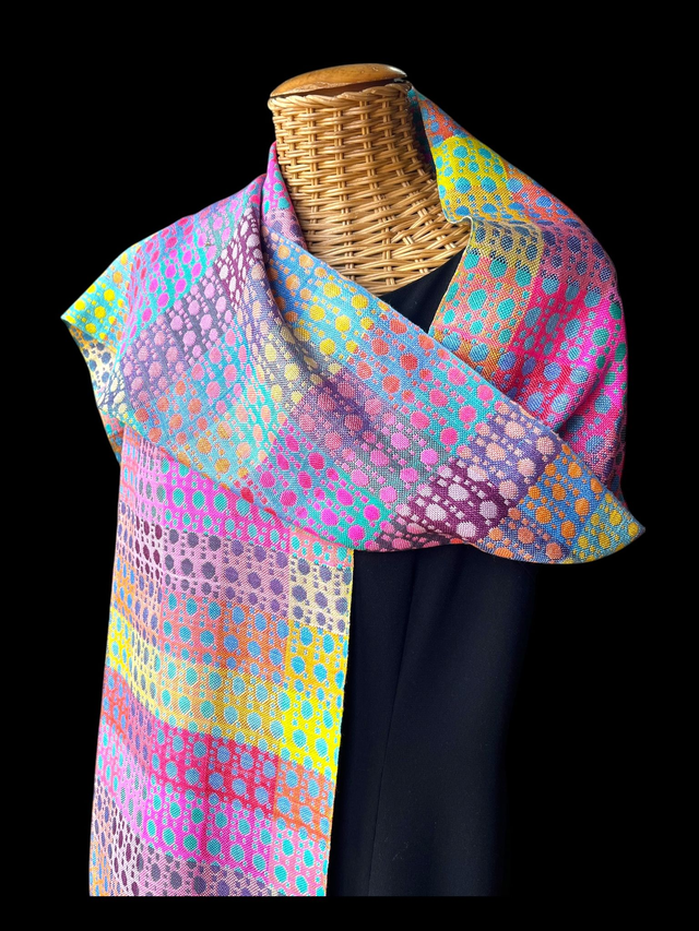 Bubbles : 100% soie, tisser à la main / 100% silk handwoven scarf