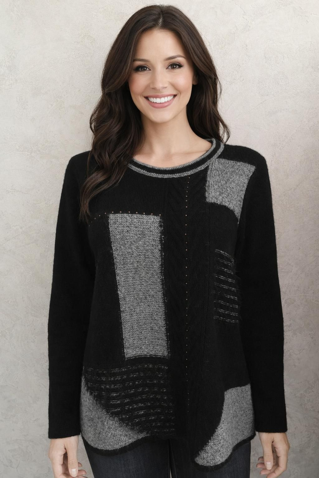 Pull manche longue avec col rond 