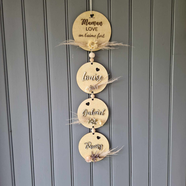 Cercle bois x4 Fleurs séchées