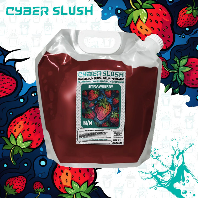 CyberSlush Strawberry Syrup - Natural Flavour / Natural Colour / Natural Sweetness - 5L