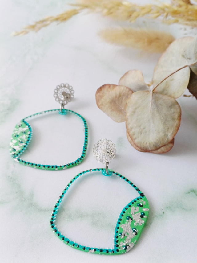 " Cosmos " Boucles d'oreilles verres de lunettes 