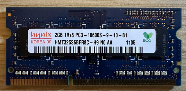 RAM: Hynix-2GB-1Rx8-PC3-10600S