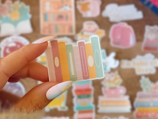 Sticker Holographique Waterproof - Livres Rangés