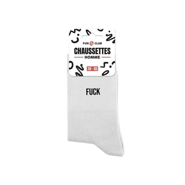 STC Chaussettes Blanches "Fuck" Homme