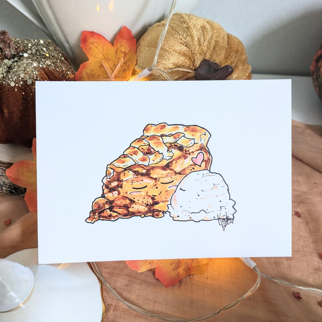 Carte postale Apple pie glace vanille
