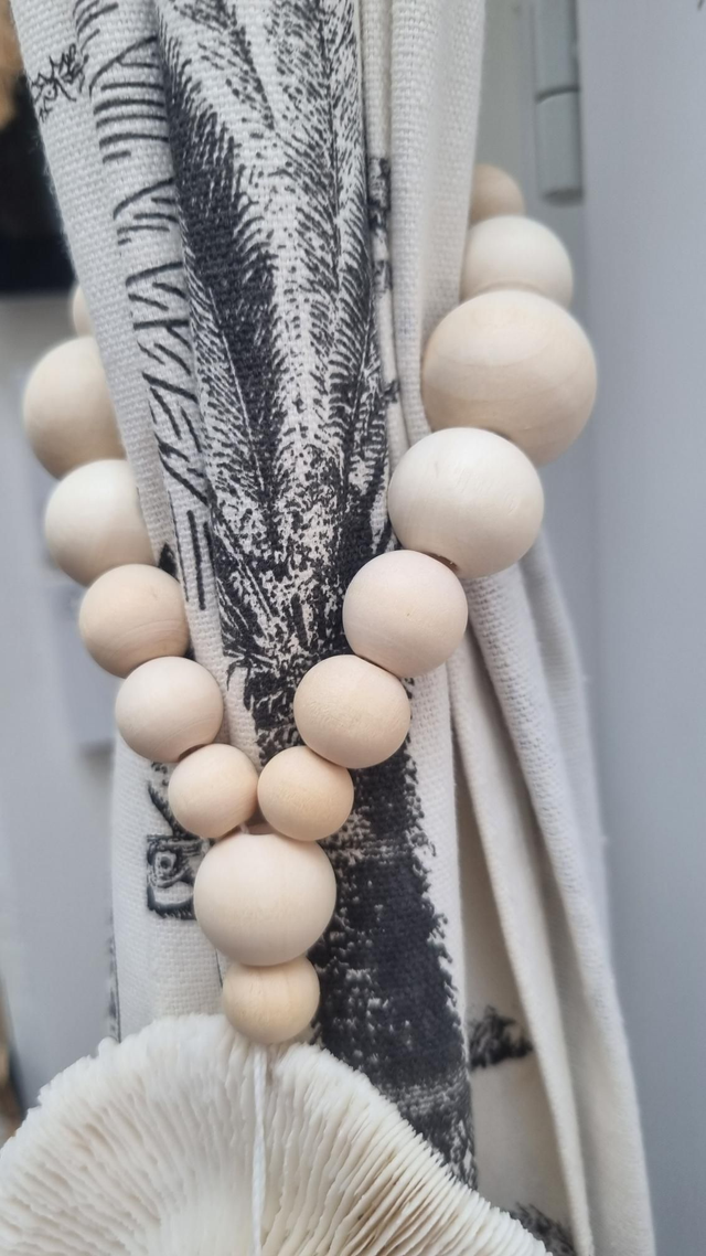 Embrasse corail pompon beige