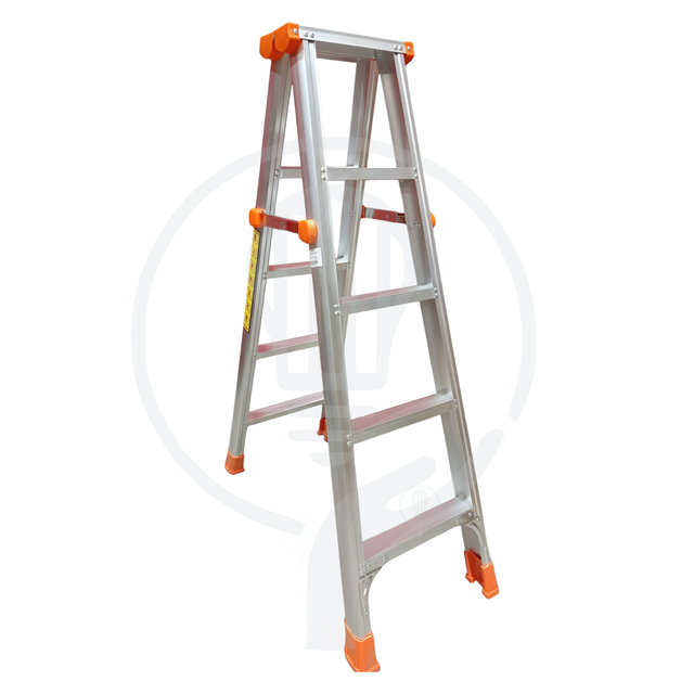 escalera plegable de aluminio, 1,5 metros de alto, 5 escalones