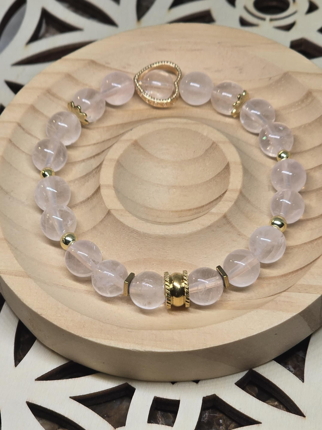 Bracelet Quartz rose 0,8 cm 