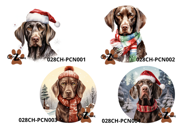 Porte clé Braque allemand modèle Noël