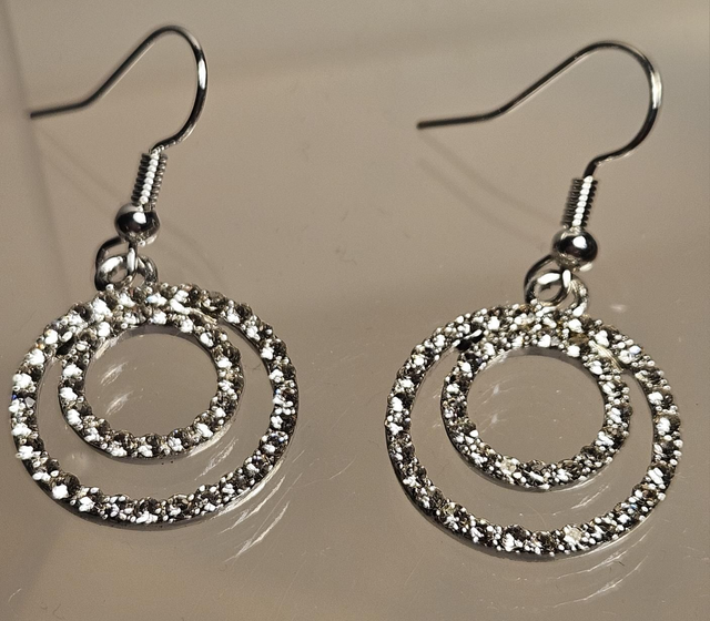 Double crystal ring earrings 