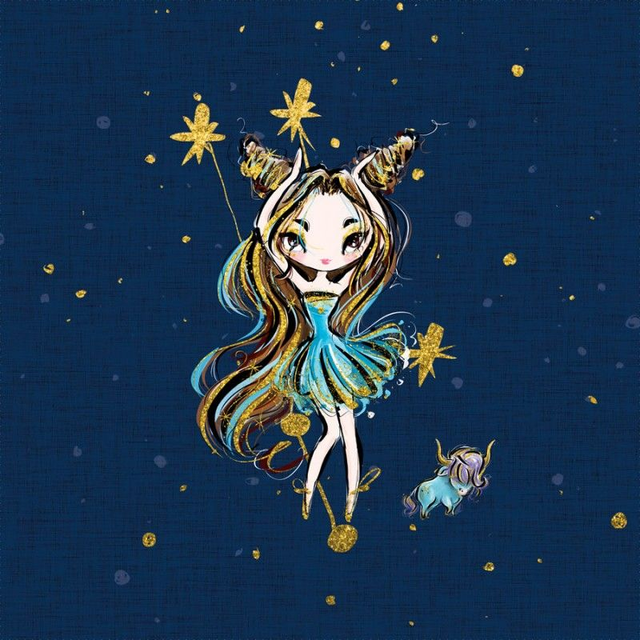 Panneau à coudre Astro Taureau en simili 46x49cm