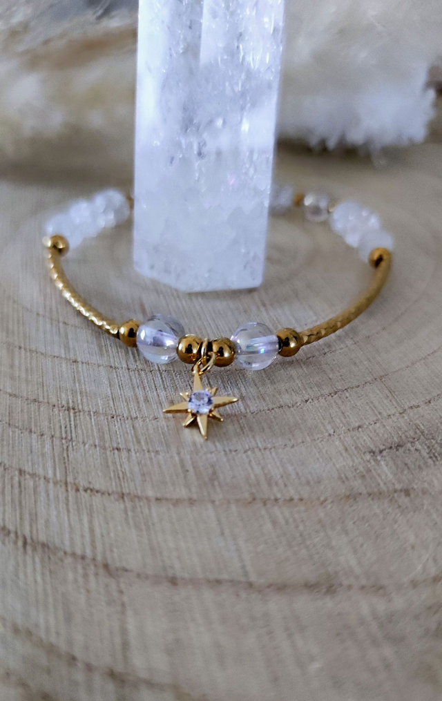 Bracelet "Nouveau départ" Cristal de roche craquelé