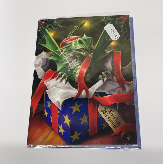 Anne Stokes Greetings Card - Yuletide Mischief