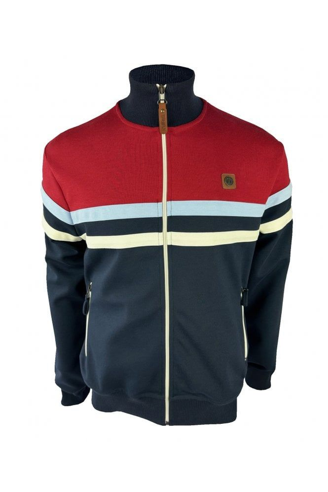 Trojan TR9000 Panel Stripe Track Top - Navy