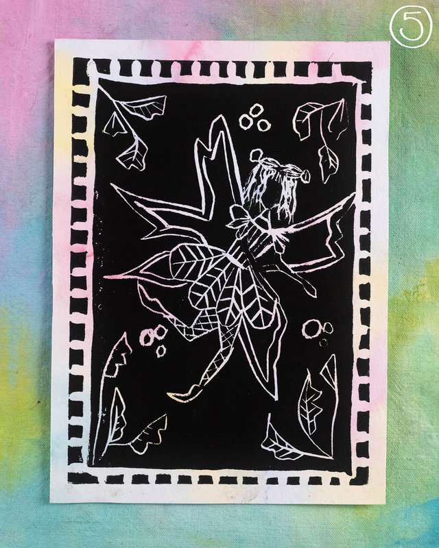 Linogravure "Little Fairy"