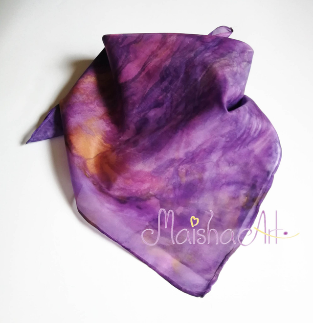 Unikatna, Ročno poslikana Svilena Rutka, Radostna Sivka