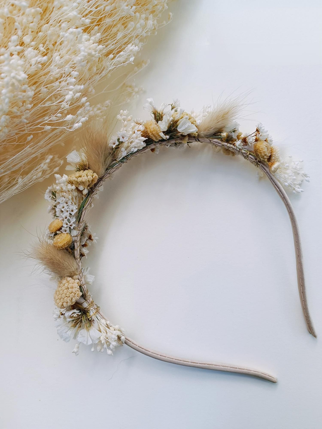 Serre-tête Blanc &amp; Beige