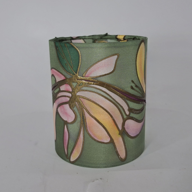 Honeysuckle hand painted silk tealight holder 