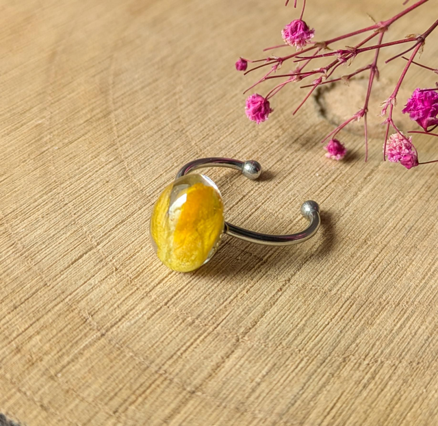 Anillo flor de toxo mini transparente