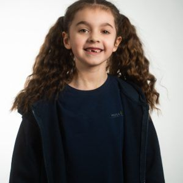 Childrens Navy Zipped Hoodie
