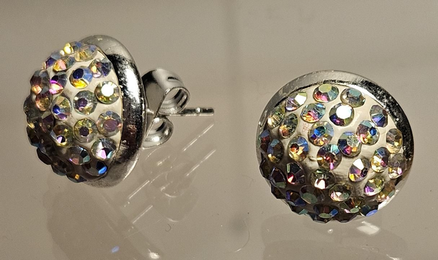 Pave silver plated studs