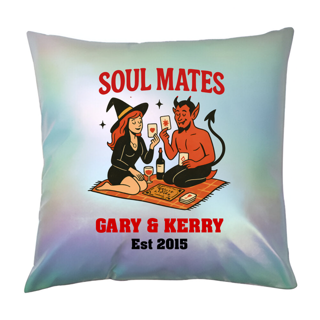 Holographic Light Blue Cushion - Soul Mates