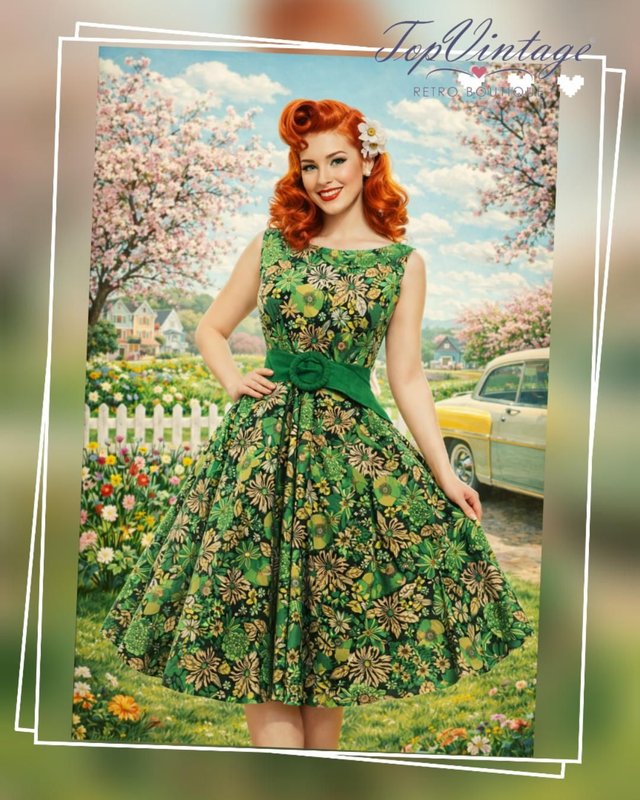 Robe Vintage Chic Green floral T46/48