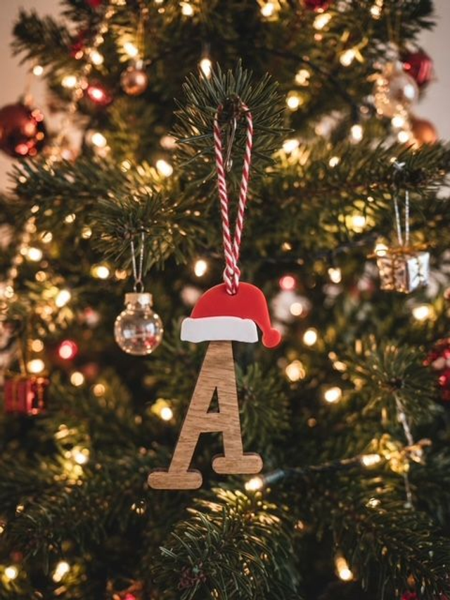 Personalised Wooden Christmas Tree Letter Ornaments