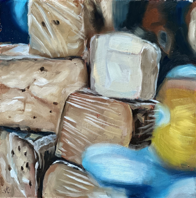 Käsetheke - Feine Ölmalerei für dein Zuhause