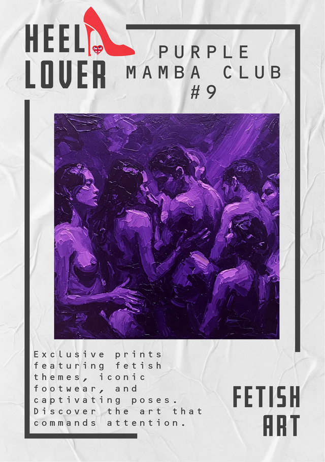 Purple Mamba Club #9 600mm x 600mm x 20mm Canvas Print        