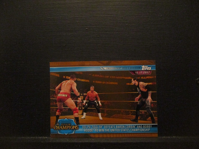 Dolph Ziggler Defeats Baron Corbin And Bobby Rode To Win The United States Championship - Brown Champions Original Trading Card #77