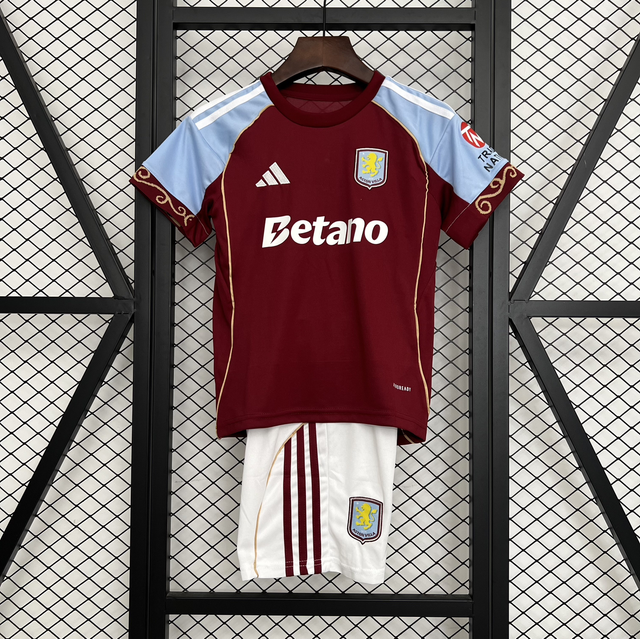 Conjunto camiseta + pantalón NIÑOS 1ª Aston Villa- 25-26