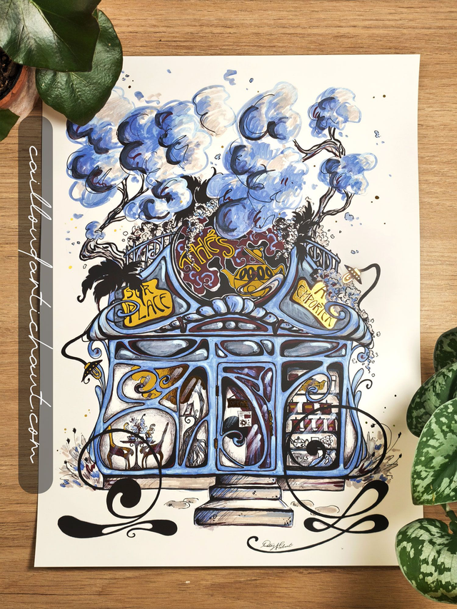 Devanture salon de thé - PRINT DORÉ 30x40