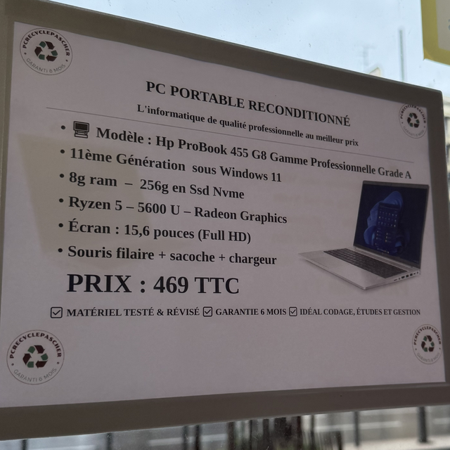 Pc portable Hp ProBook 455 G8 Gamme Professionnelle Grade A