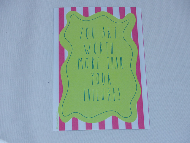 You are worth more than your failures postcard