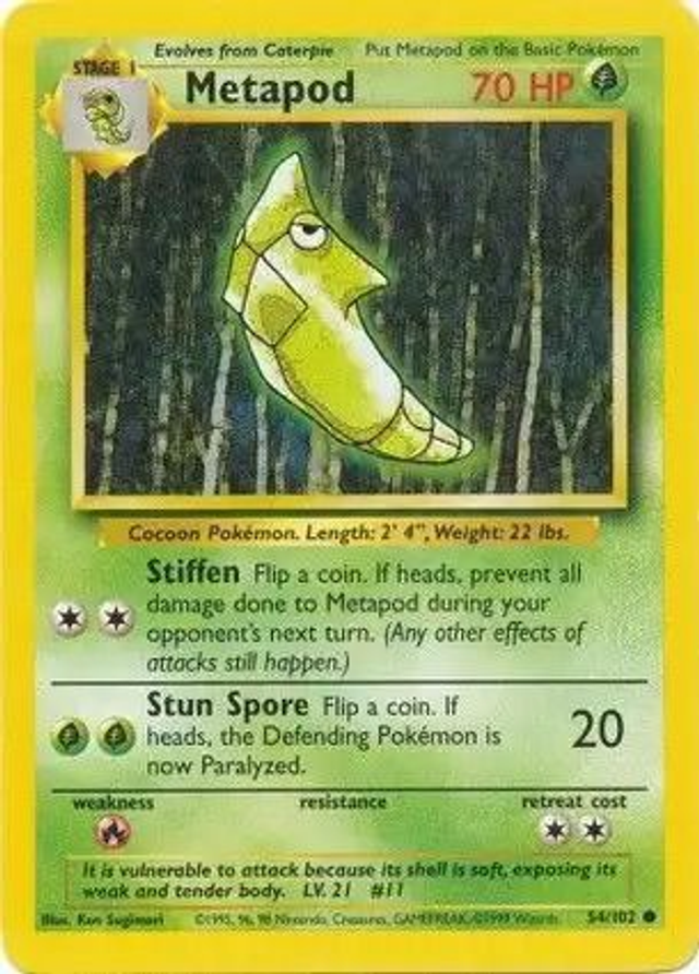 Metapod - 54/102 (Base Set Unlimited)