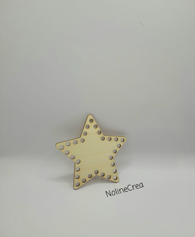 Petite base en bois forme étoile, base bois 10 cm pour crochet