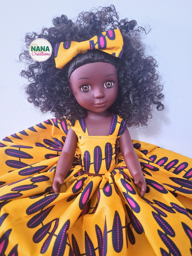 Poupée Habillé Jupe et Haut en tissu Wax Fait main | Cadeau enfant - Cadeau Gift