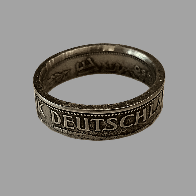 German One Mark 1950 Coin Ring      