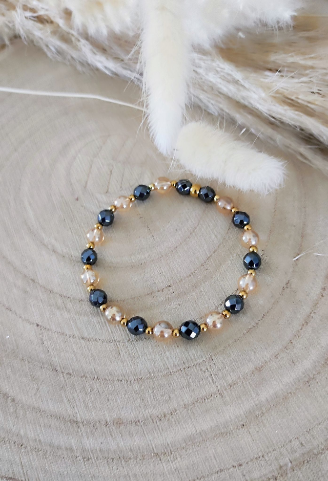 Bracelet "Confiance en soi" Hématite facettée