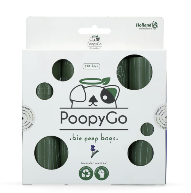 PoopyGo Eco - Kotbeutel, 120 Stück mit Lavendel