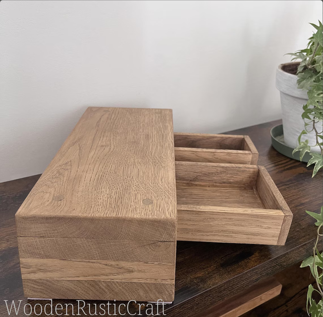 Handmade Oak 2-Drawer Keepsake Chest