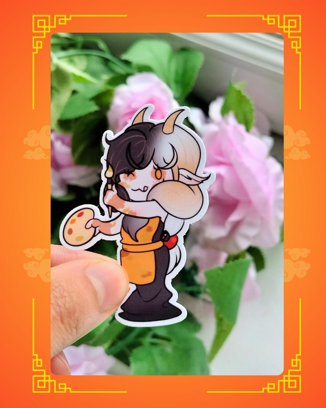 Autocollant - Chèvre chibi